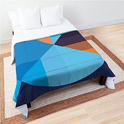 Caja azul e ilustración redonda Comforter