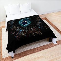Blue box in space Comforter