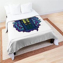 Blue box in Space  Comforter