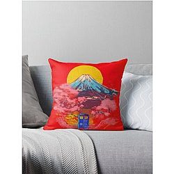 Blue box in Japan Throw Pillow