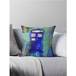Blue Box Throw Pillow