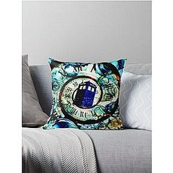 blue box  Throw Pillow