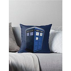Blue Box Toon Throw Pillow