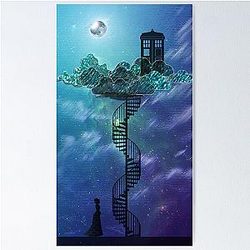 Blue Box in the Victorian Sky Poster