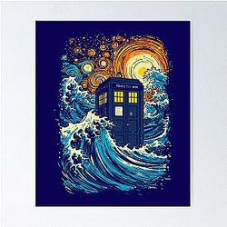 The great kanagawa wave and the blue box Poster