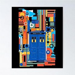 Mid century blue box Poster