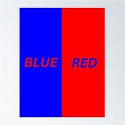Blue box red text and red box blue text  Poster