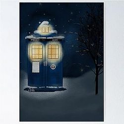 Snowy blue box Poster