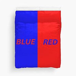 Blue box red text and red box blue text  Duvet Cover