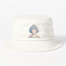 cute kawaii art hana blue box Bucket Hat
