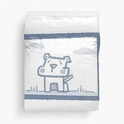 Blue box dog Duvet Cover