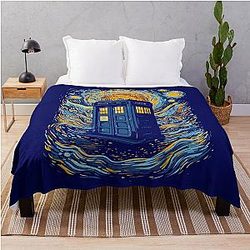 Starry blue box Throw Blanket