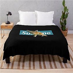 Fox Fennec Adorable Blue Box Throw Blanket