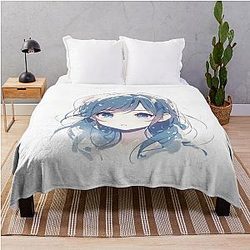 hana blue box Throw Blanket