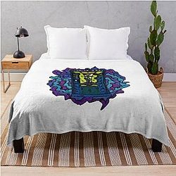Blue box in Space  Throw Blanket