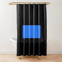 Simple Blue Box Shower Curtain