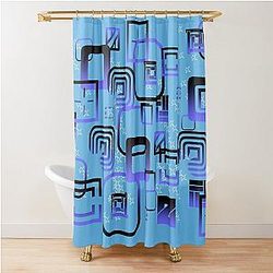 Blue box assortment Shower Curtain