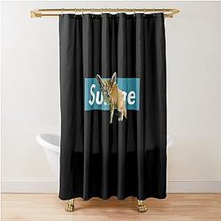 Fox Fennec Adorable Blue Box Shower Curtain