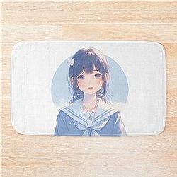 anime cute kawaii art hana blue box Bath Mat