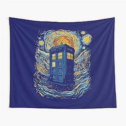 Starry blue box Tapestry
