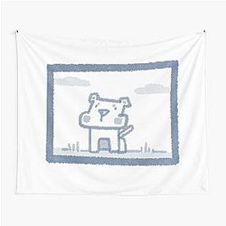 Blue box dog Tapestry