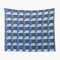 Blue Box Pattern Tapestry