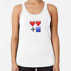 two hearts and a blue box Racerback Tank Top