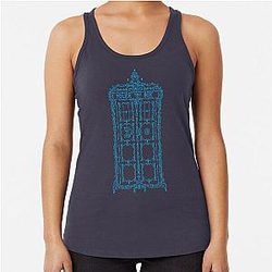Fancy Blue Box Racerback Tank Top
