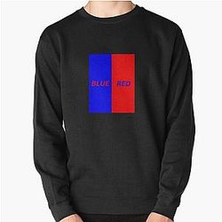 Blue box red text and red box blue text  Pullover Sweatshirt