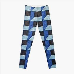 Blue Box Pattern Leggings