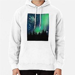 Aurora borealis and a blue box Pullover Hoodie