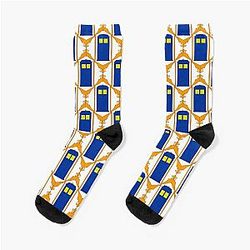 Blue box ornate Socks