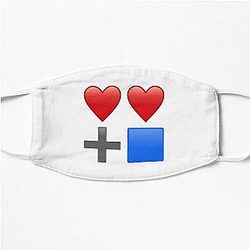 Two Hearts + One Blue Box Flat Mask
