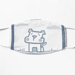 Blue box dog Flat Mask