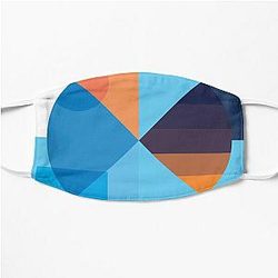 Blue box and round illustration Flat Mask