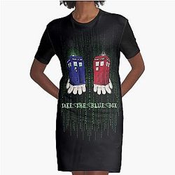 Take The Blue Box Graphic T-Shirt Dress