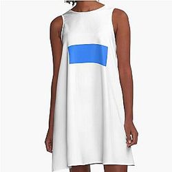 Simple Blue Box A-Line Dress