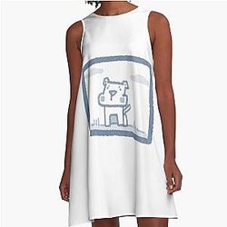 Azul caja perro A-Line vestido