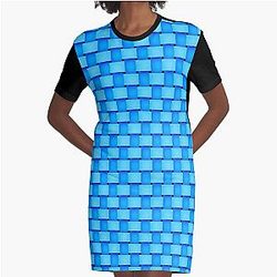 Blue Box Graphic T-Shirt Dress