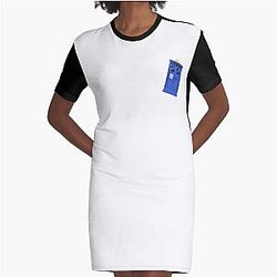 el ol blue box Vestido de camiseta gráfica