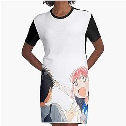 chibi hana blue box ,blue love Graphic T-Shirt Dress