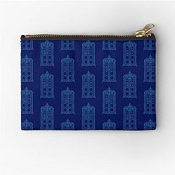 Fancy Blue Box Zipper Pouch