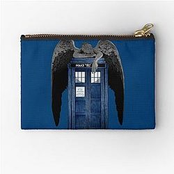 Angel Weeping on Blue Box Zipper Pouch