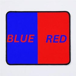 Blue box red text and red box blue text  Mouse Pad