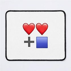two hearts and a blue box Mouse Pad