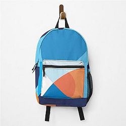 Blue box and round illustration Backpack