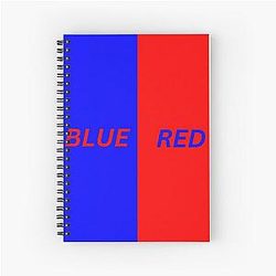 Blue box red text and red box blue text  Spiral Notebook