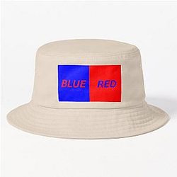 Blue box red text and red box blue text  Bucket Hat