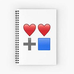 Two Hearts + One Blue Box Spiral Notebook