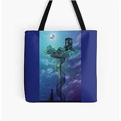 Blue Box in the Victorian Sky All Over Print Tote Bag